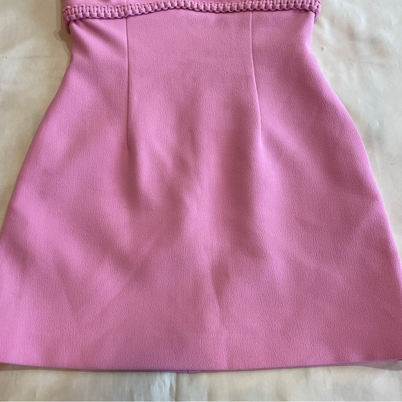 Rebecca Vallance- Pink Square Neck Braid Detail Rochelle Mini Dress Size 6 - Picture 6 of 12